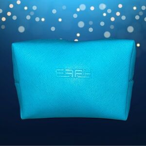 NWOT EFFY Teal Faux Leather Jewelry Cosmetic Organizer Travel Pouch